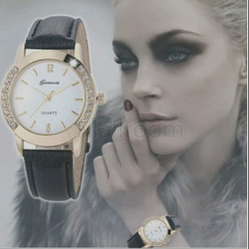 Choose from 3 colors. Geneva Watch. White & gold sz.6.5- 8